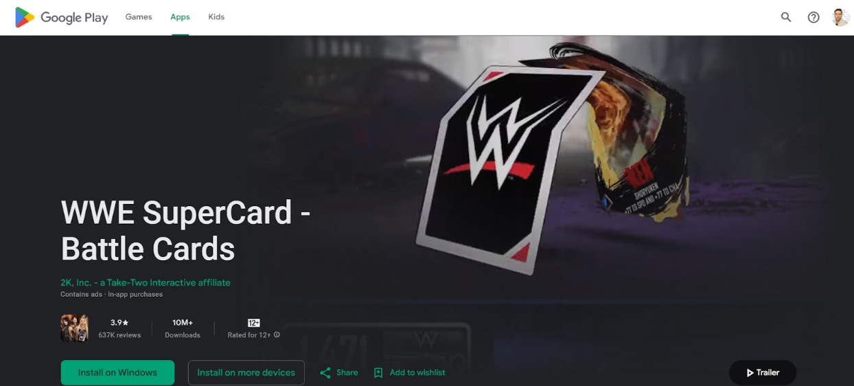 WWE SuperCard 卡